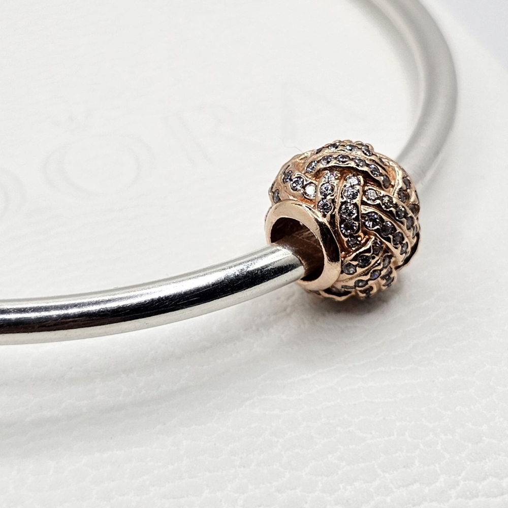 ❤️ Authentic Pandora ⭐️RETIRED⭐️ ROSE LOVE CHARM - Picture 7 of 9